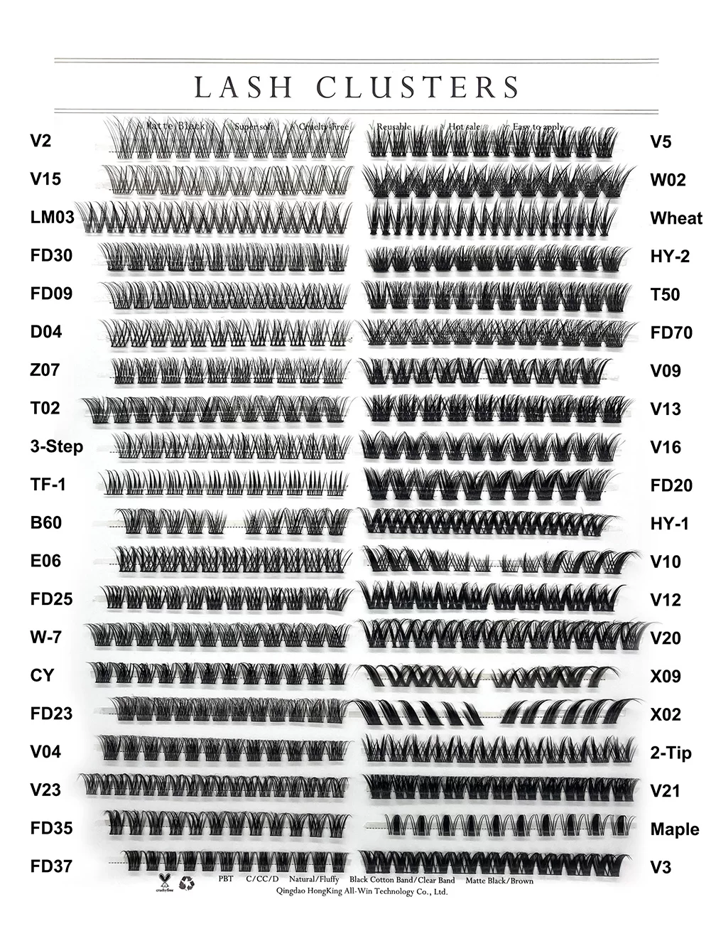 lash clusters catalog