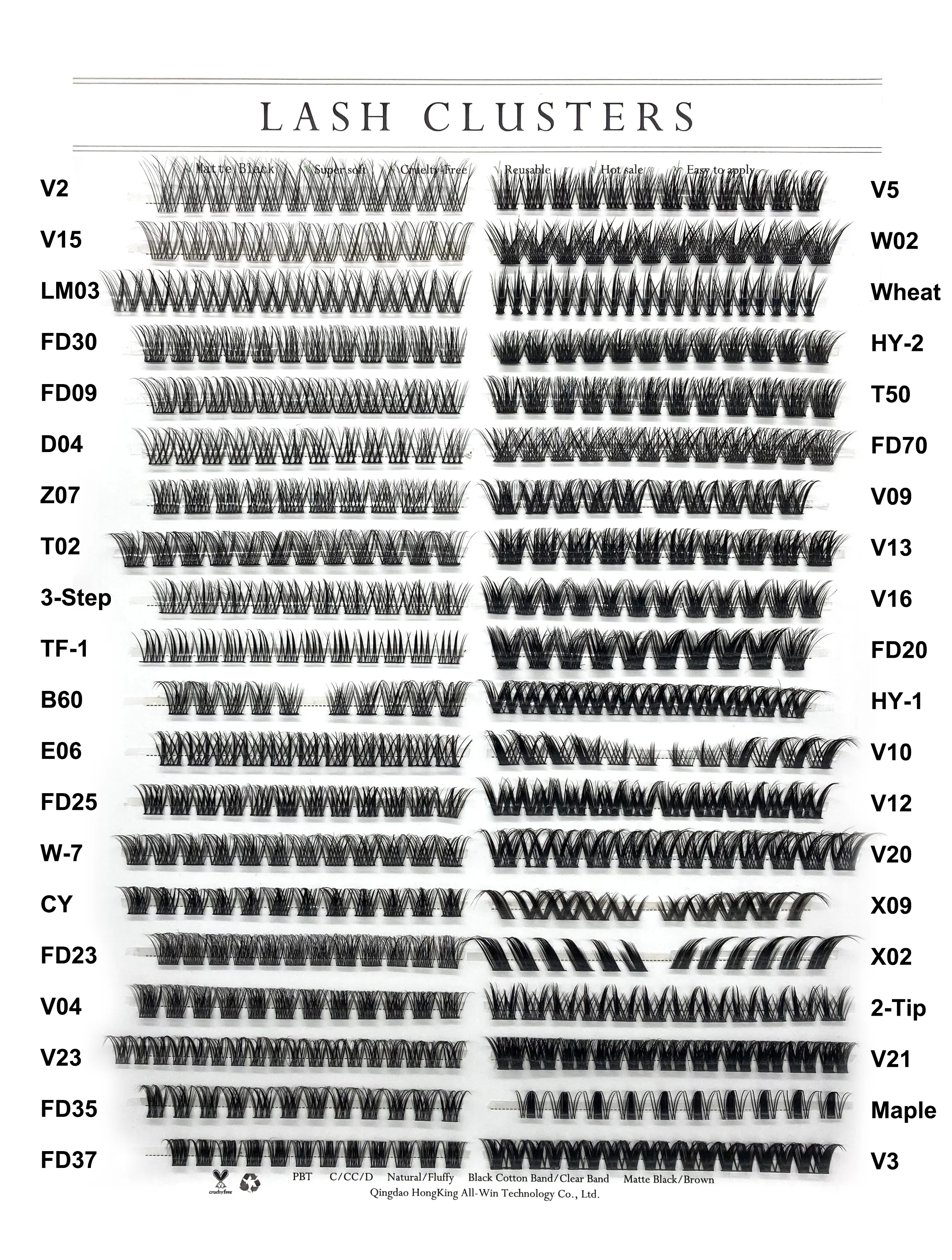 lash clusters catalog