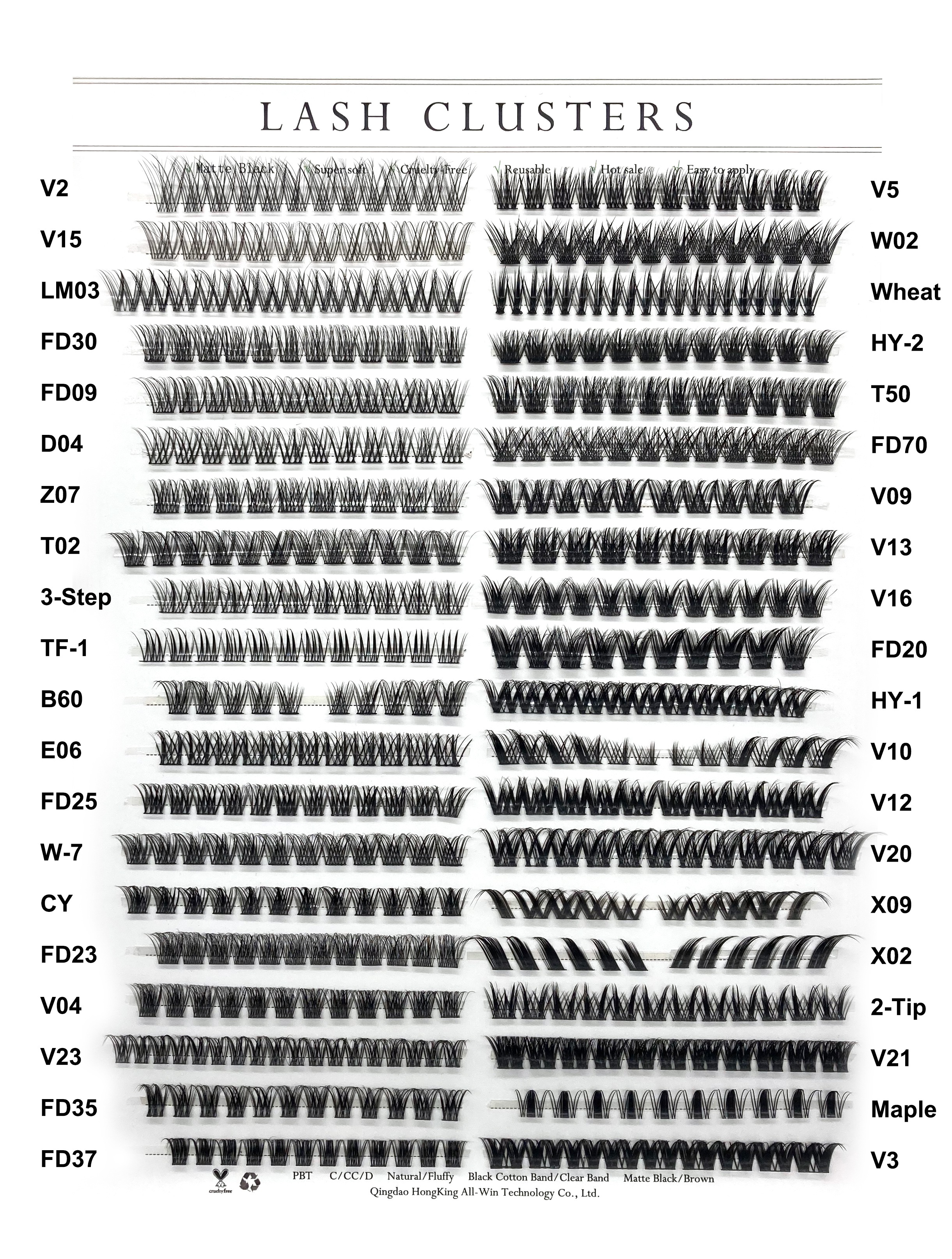 lash clusters catalog