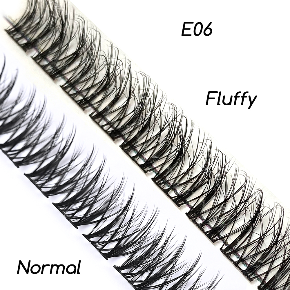 natural lashes clusters vs fluffy lash clusters