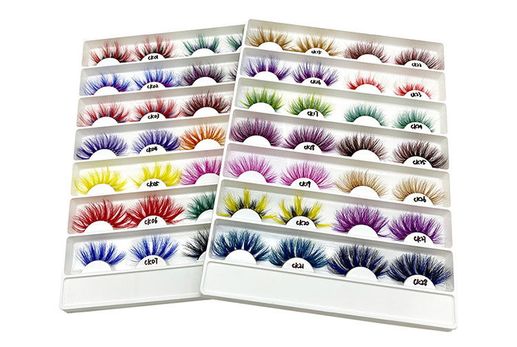 cílios de vison colorido