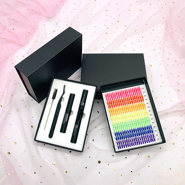 colorful lash clusters