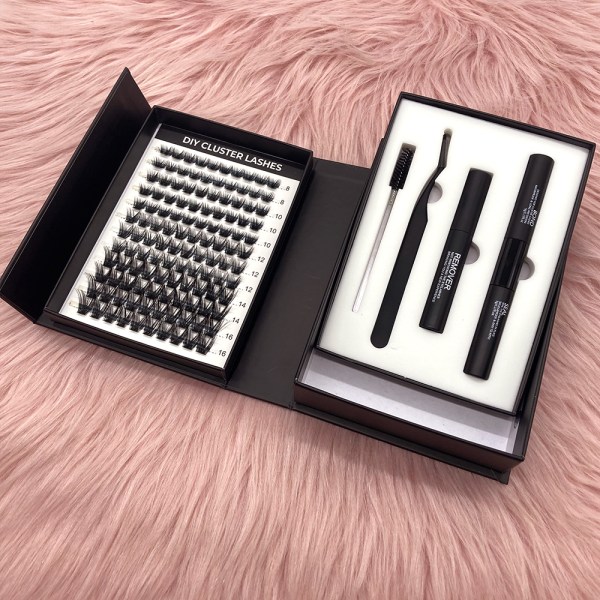 black double layers lash cluster kit