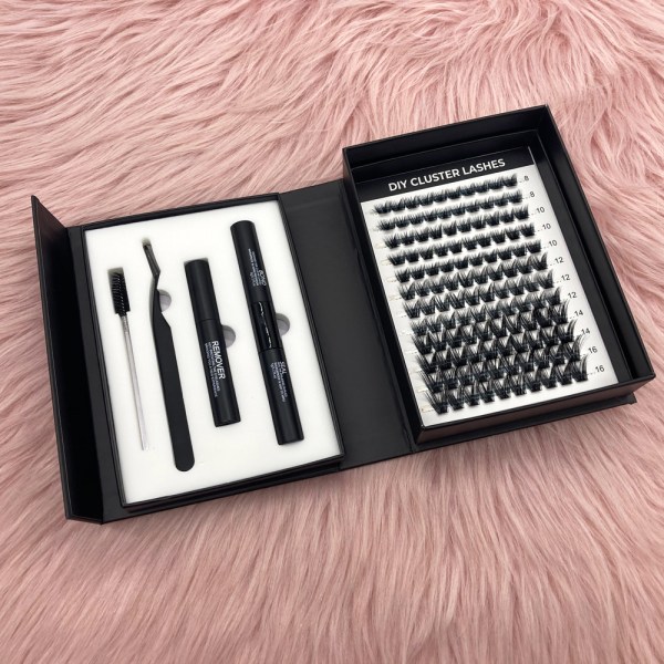 black double layers lash cluster kit