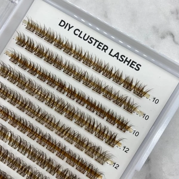 brown lash clusters