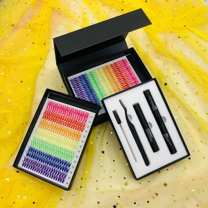 colorful lash clusters